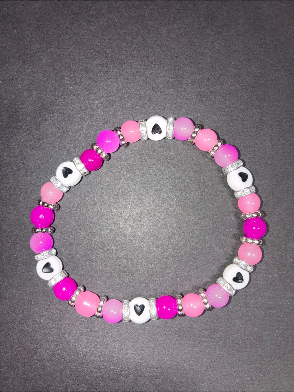 Pink heart bracelet